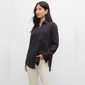 NWT Club Monaco Black button down shirt